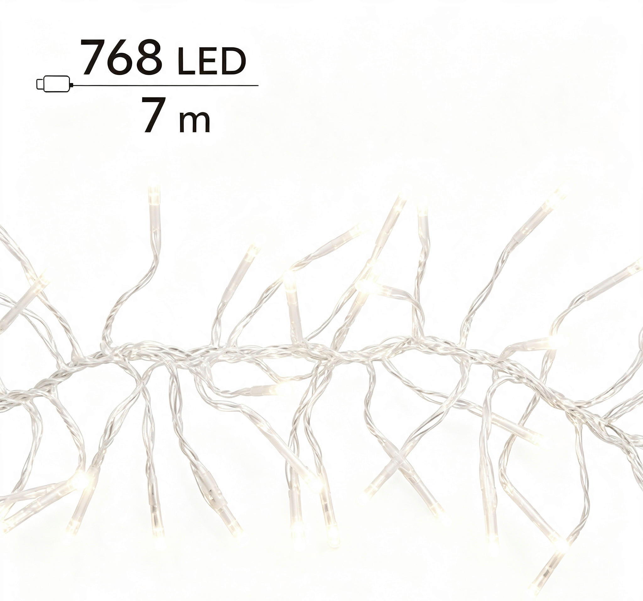 SVETLOBNA GIRLANDA    200 lm 2700 K   - prosojno, Basics, kovina/umetna masa (700cm) - X-Mas
