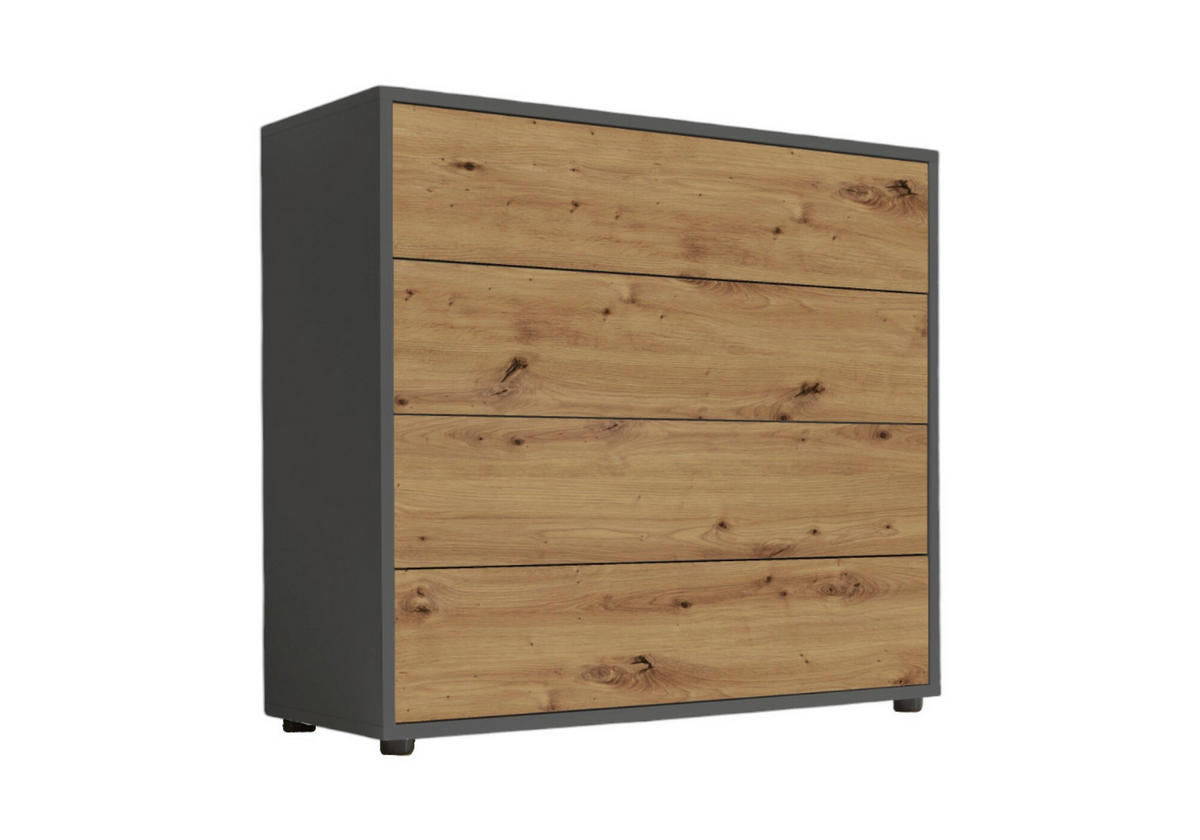 KOMMODE Mailand Typ 3  in 79/73/33 cm  - Anthrazit/Schwarz, MODERN, Holzwerkstoff/Kunststoff (79/73/33cm) - MID.YOU