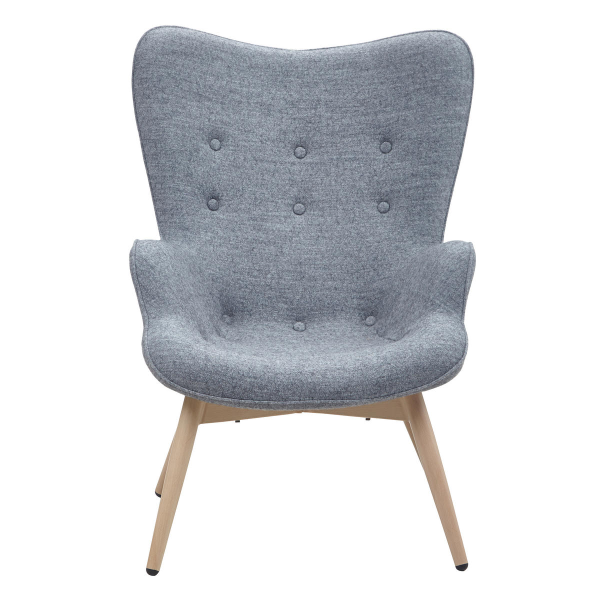 SESSEL in Webstoff Grau  - Eichefarben/Grau, MODERN, Textil/Metall (80/92/99cm) - Livetastic