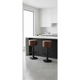 BARHOCKER Echtleder Braun, Schwarz Eisen Lederauswahl  - Schwarz/Braun, LIFESTYLE, Leder/Metall (36/78/36cm) - Landscape
