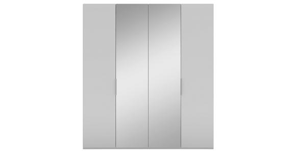 DREHTÜRENSCHRANK 200/223/62 cm 4-türig Grau - Alufarben/Grau, KONVENTIONELL, Glas/Holzwerkstoff (200/223/62cm) - Novel