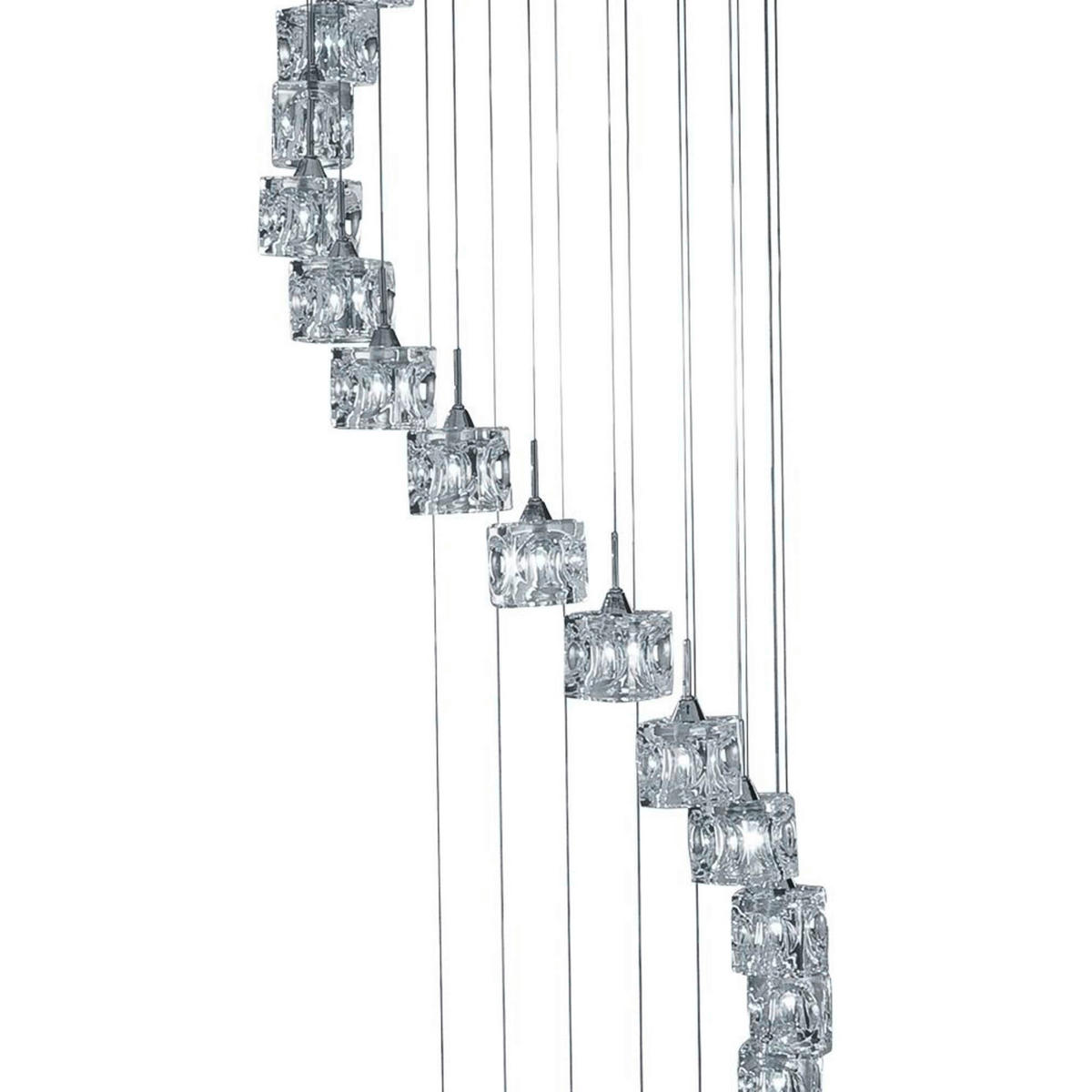 LED-HÄNGELEUCHTE 45/300 cm  - Chromfarben, Design, Glas/Metall (45/300cm)
