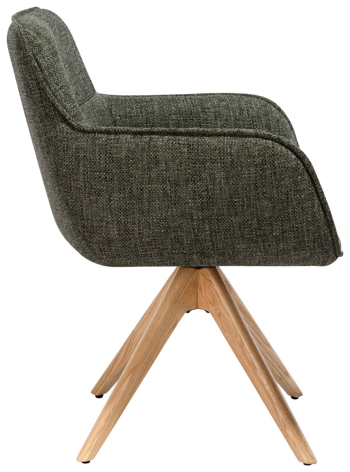 ARMLEHNSTUHL  in Mikrofaser  - Eichefarben/Grün, Design, Holz/Textil (61/87,5/61cm) - Novel