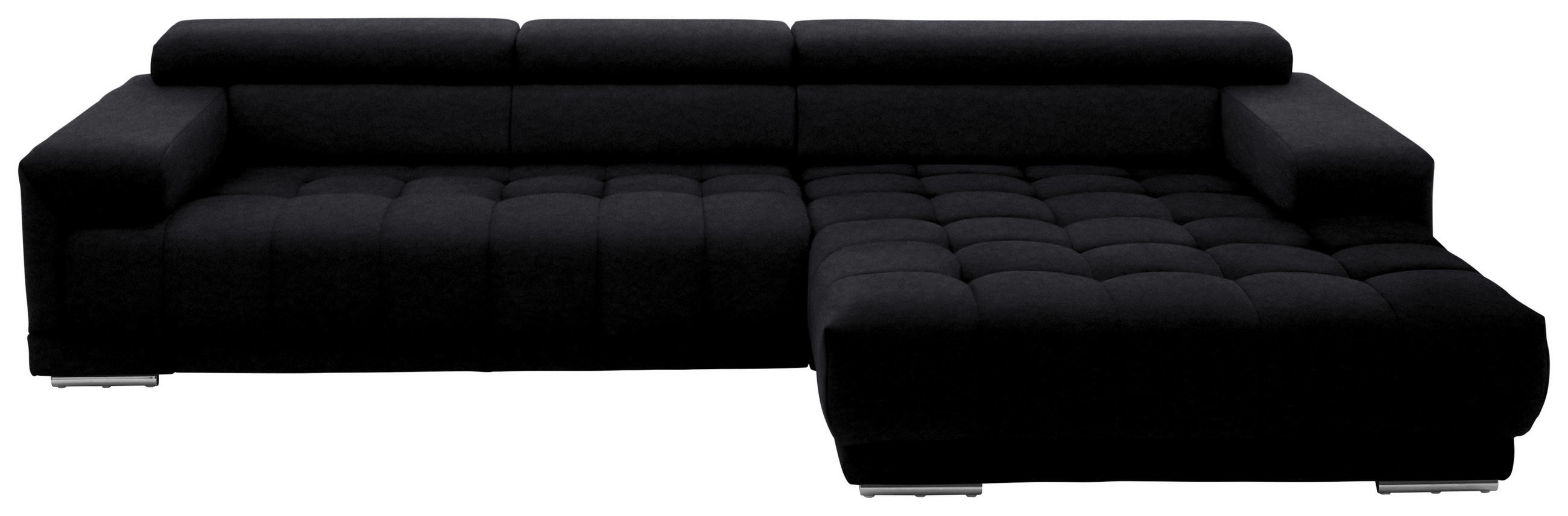 ECKSOFA Mikrofaser Anthrazit  - Anthrazit/Silberfarben, Design, Textil/Metall (335/190cm) - Beldomo Speed