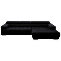 ECKSOFA Mikrofaser Anthrazit  - Anthrazit/Silberfarben, Design, Textil/Metall (335/190cm) - Beldomo Speed