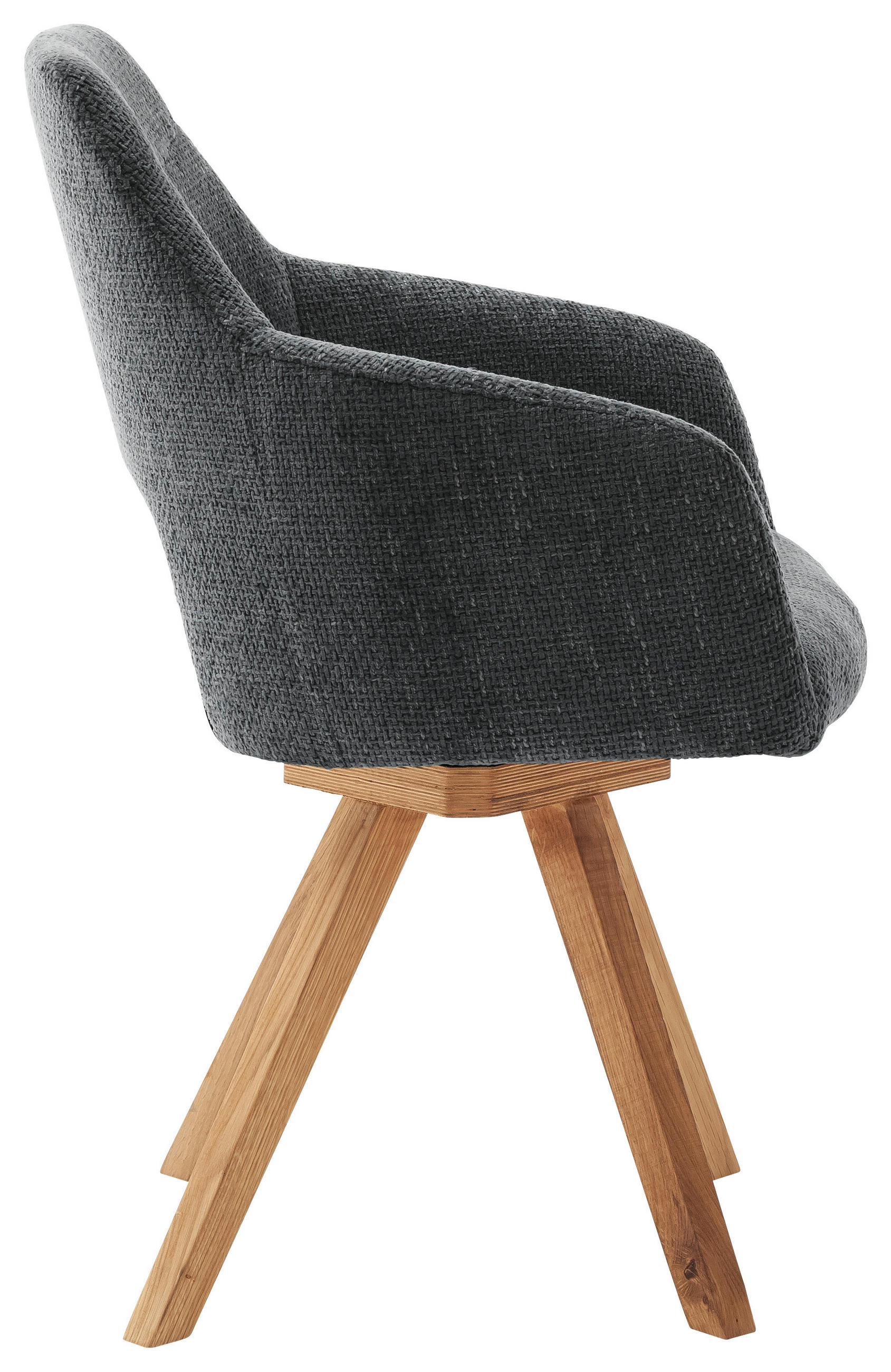 ARMLEHNSTUHL  in Webstoff  - Wildeiche/Anthrazit, KONVENTIONELL, Holz/Textil (57/84/57cm) - Voleo