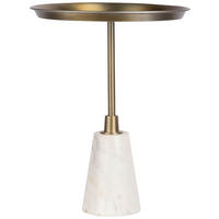 PRÍRUČNÝ STOLÍK, biela, zlatá - čierna/biela, Design, kov/kameň (38/51cm) - MID.YOU