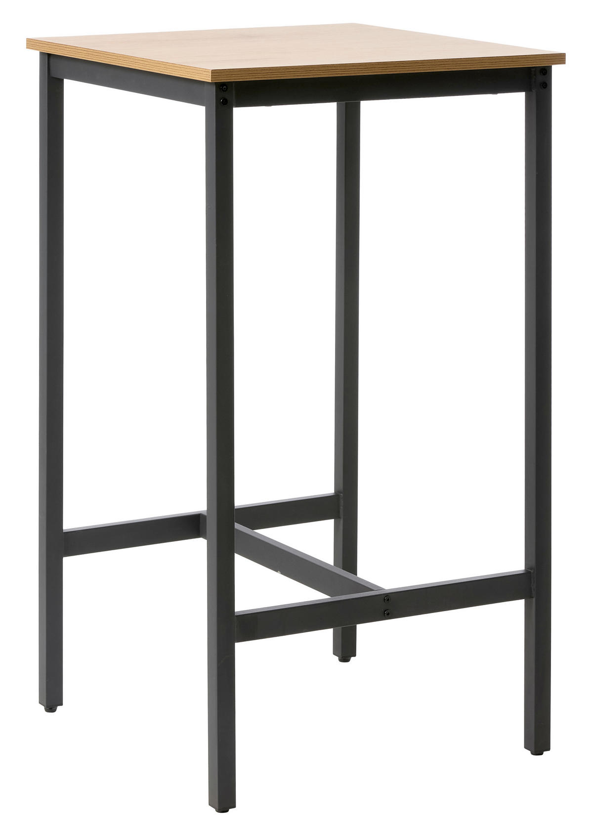 BARTISCH in Holz 60/60/105 cm   - Schwarz/Naturfarben, MODERN, Holz/Metall (60/60/105cm) - Livetastic