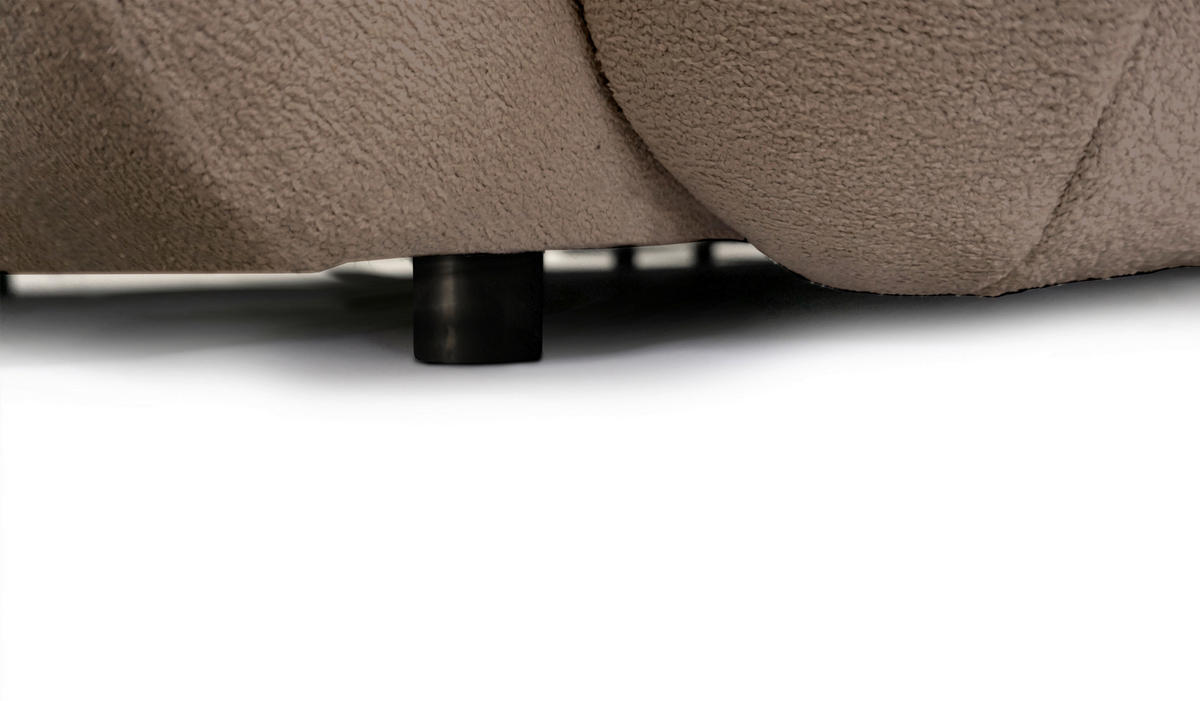 BIGSOFA Webstoff Beige  - Beige/Schwarz, KONVENTIONELL, Kunststoff/Textil (243/90,5/130cm) - Ambia Home