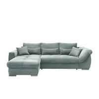 ECKSOFA Hellblau Cord  - Chromfarben/Hellblau, MODERN, Holz/Textil (188/302cm) - MID.YOU