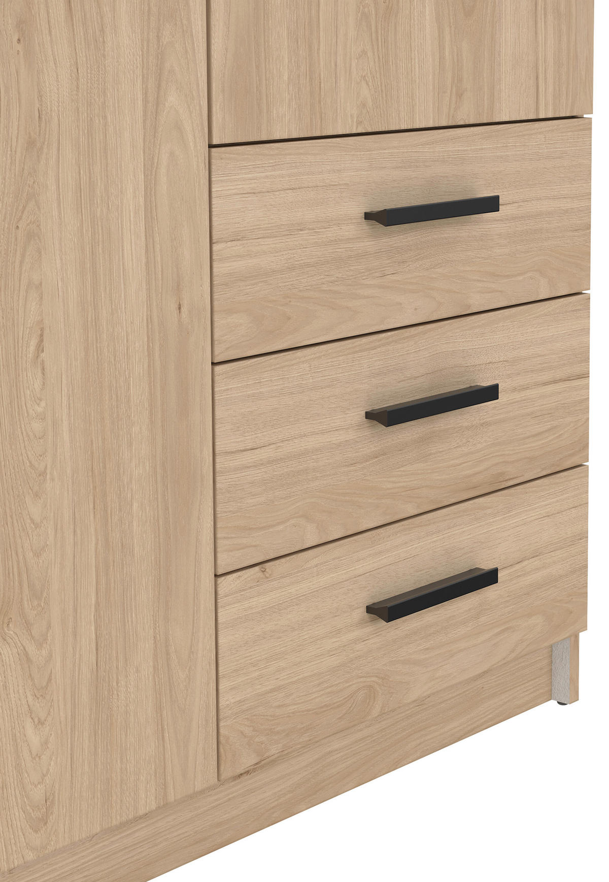 KLEIDERSCHRANK in Eichefarben  - Eichefarben/Schwarz, Basics, Holzwerkstoff/Metall (98,5/200,4/49,8cm) - MID.YOU