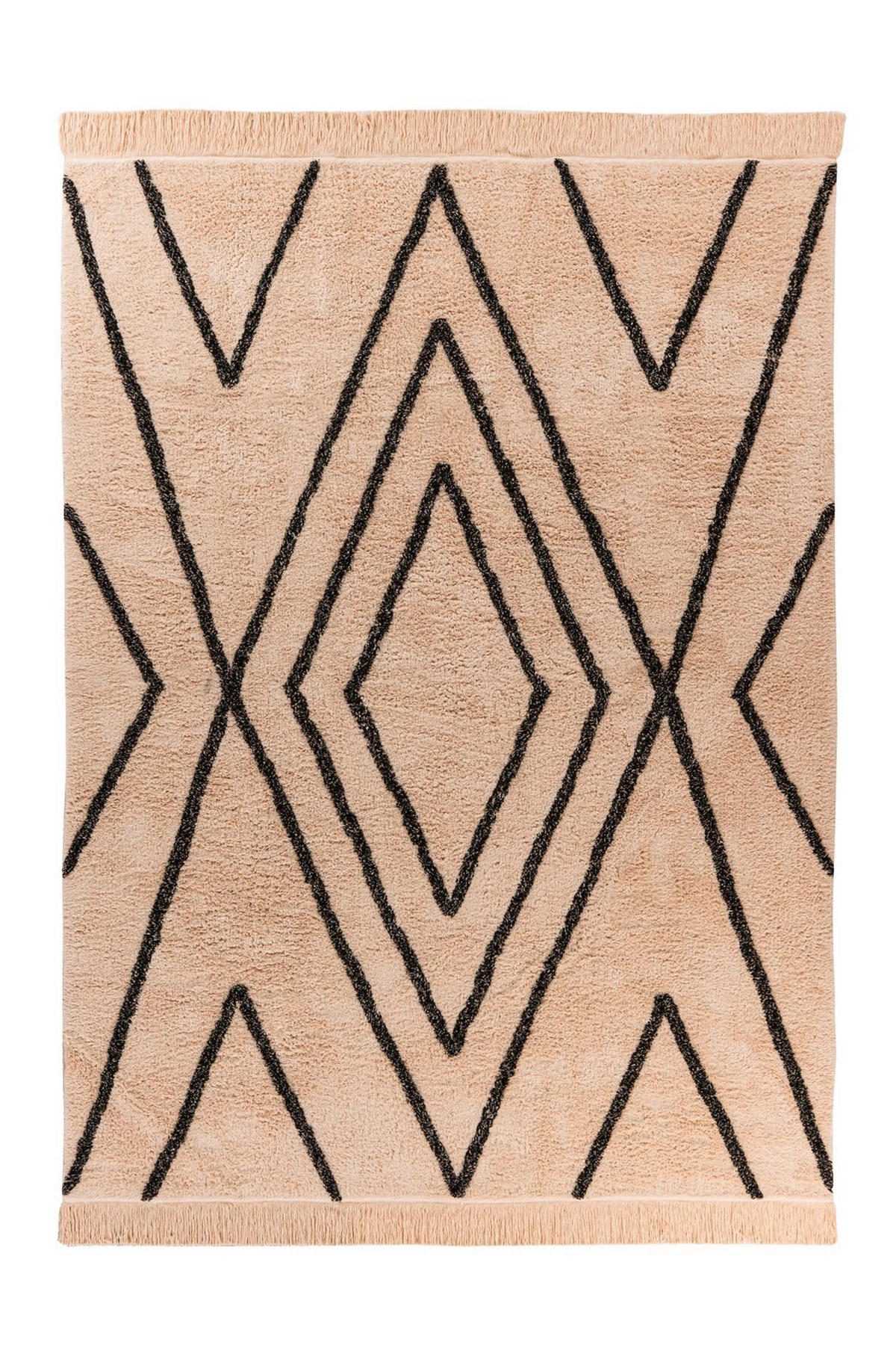 TEPPICH 80/150 cm Mylen 525 Creme / Schwarz Creme, Schwarz  - Creme/Schwarz, KONVENTIONELL, Textil (80/150cm)