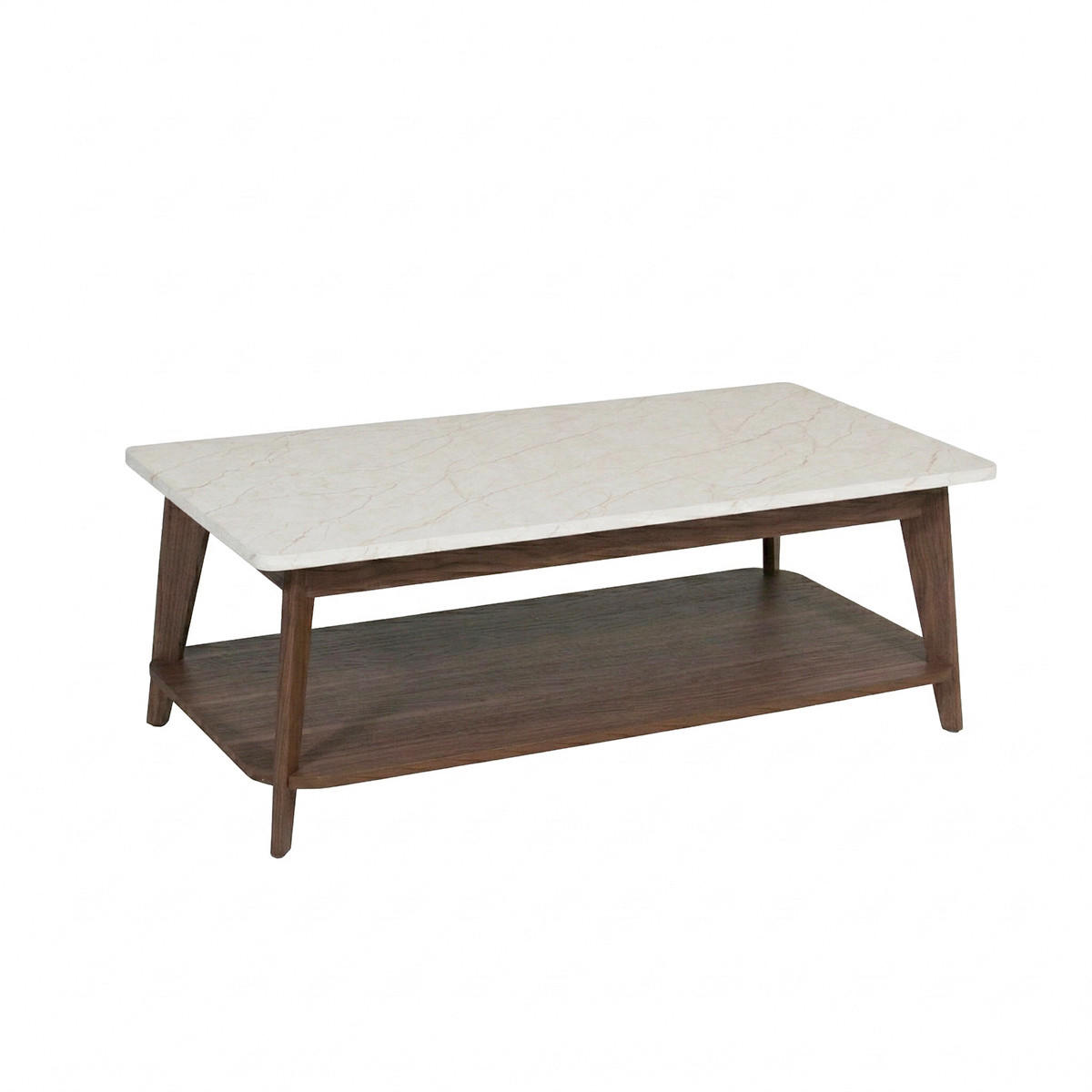 COUCHTISCH Holzwerkstoff 110/55/39,7 cm   - Weiss/Walnussfarben, Modern, Holzwerkstoff (110/55/39,7cm) - MID.YOU