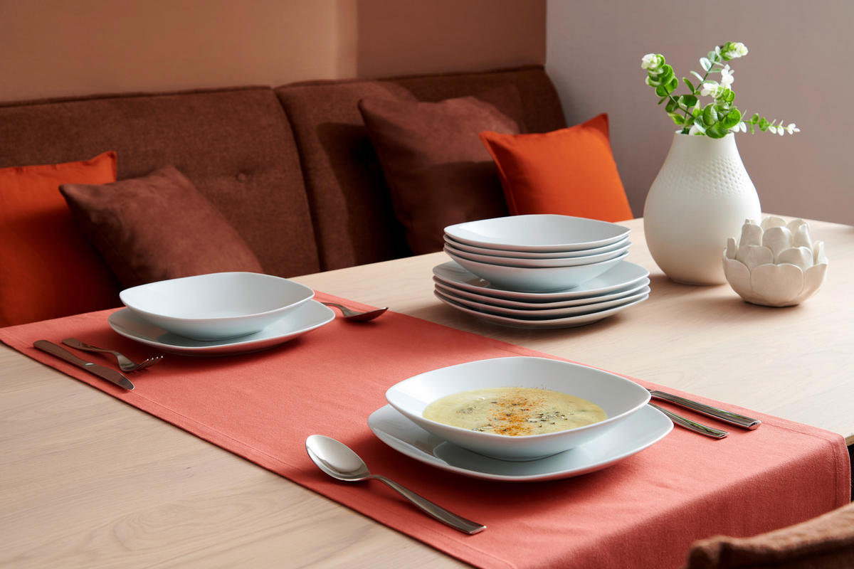 JEDÁLENSKÝ SERVIS, 12-dielne, porcelán - biela, Basics, keramika - Boxxx