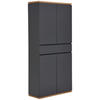 SCHUHSCHRANK Graphitfarben, Eiche Artisan  - Graphitfarben/Schwarz, Design, Holzwerkstoff/Kunststoff (90/200/38cm) - Xora