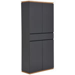 SCHUHSCHRANK 90/200/38 cm  - Graphitfarben/Schwarz, Design, Holzwerkstoff/Kunststoff (90/200/38cm) - Xora