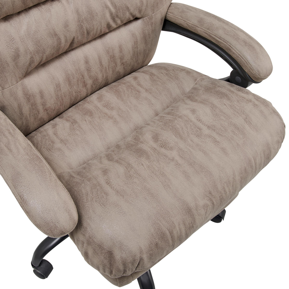 CHEFSESSEL  in Mikrofaser Grau, Schwarz  - Schwarz/Grau, Lifestyle, Kunststoff/Textil (66/126-134/59cm) - MID.YOU