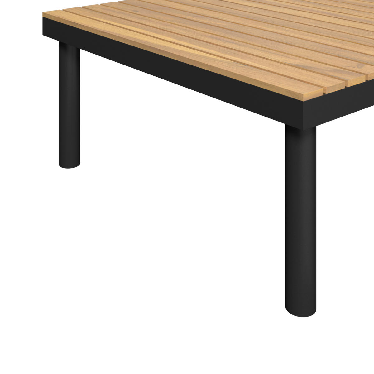 LOUNGEGARNITUR 159/273,5 cm Akazie massiv Eisen  - Schwarz/Grau, Basics, Holz/Textil (159/273,5cm) - Ambia Garden