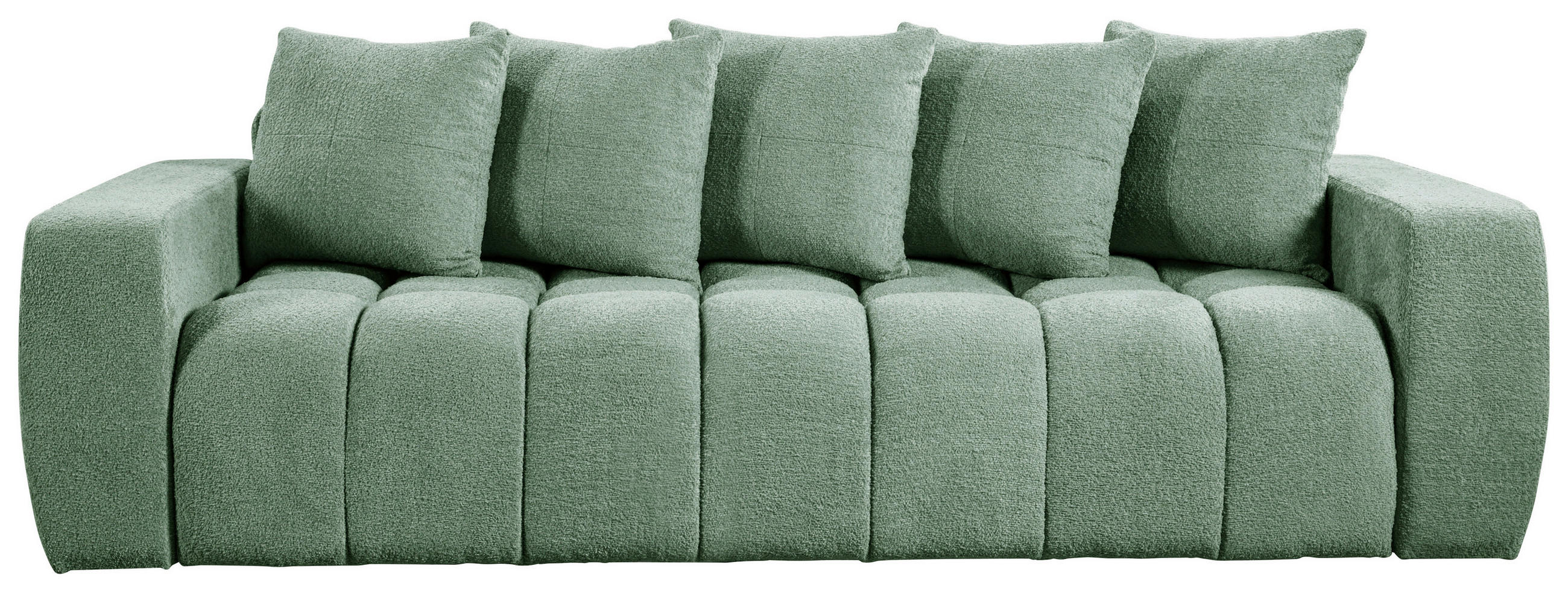 SCHLAFSOFA in Struktur, Bouclé Mintgrün  - Schwarz/Mintgrün, Basics, Kunststoff/Textil (250/86/140cm) - Livetastic