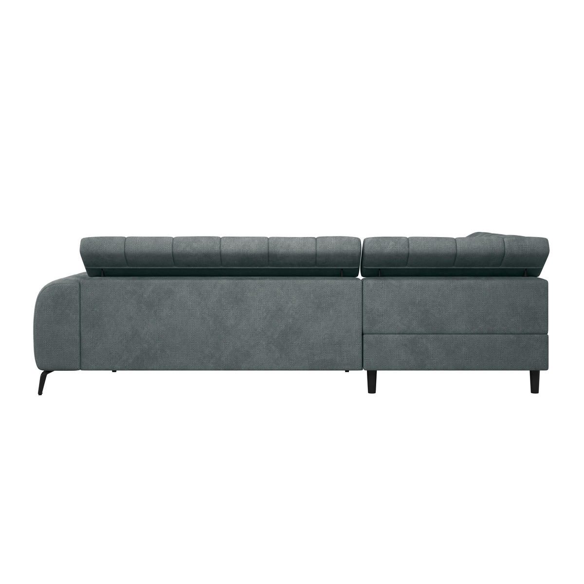 ECKSOFA Lavagrau Bettkasten, Rücken echt, Kopfteilverstellung  - Lavagrau/Schwarz, Trend, Kunststoff/Textil (203/261cm) - Livetastic