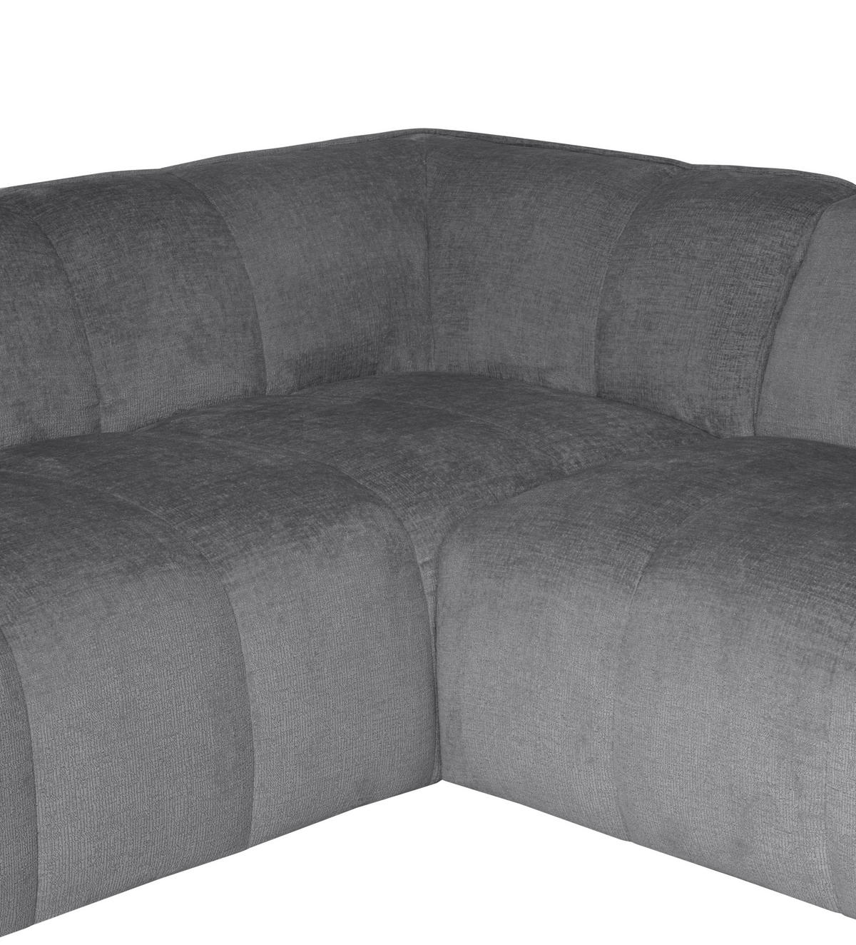 ECKSOFA Chenille Hellgrau  - Hellgrau/Schwarz, Design, Textil (290/218cm) - MID.YOU