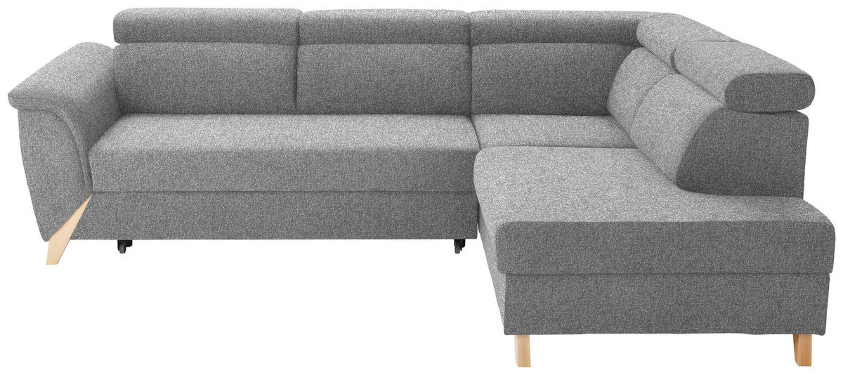 ECKSOFA  in Bouclé Grau  265/200 cm  - Naturfarben/Grau, KONVENTIONELL, Holz/Textil (265/200cm) - Stylife