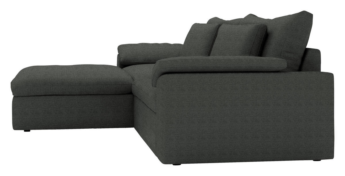 ECKSOFA  Chenille Anthrazit  - Anthrazit/Schwarz, Modern, Kunststoff/Textil (198/306cm) - Carryhome