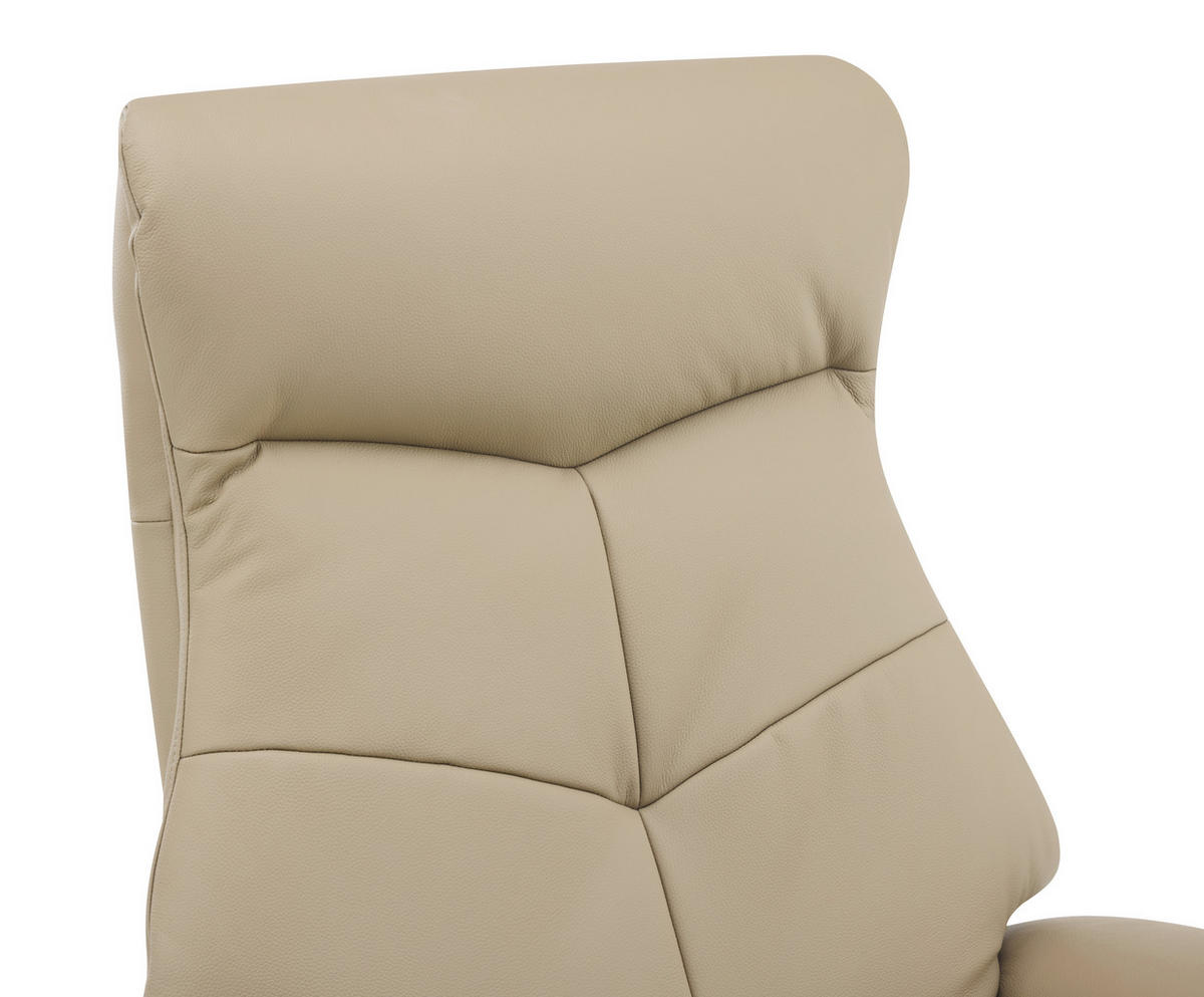 RELAXSESSELSET in Holz, Textil, Leder Taupe  - Taupe/Schwarz, Design, Leder/Holz (78/111/81cm) - Livetastic