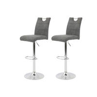 BARHOCKER in Metall, Textil Anthrazit  - Chromfarben/Anthrazit, MODERN, Textil/Metall (40/97-119/50cm) - MID.YOU