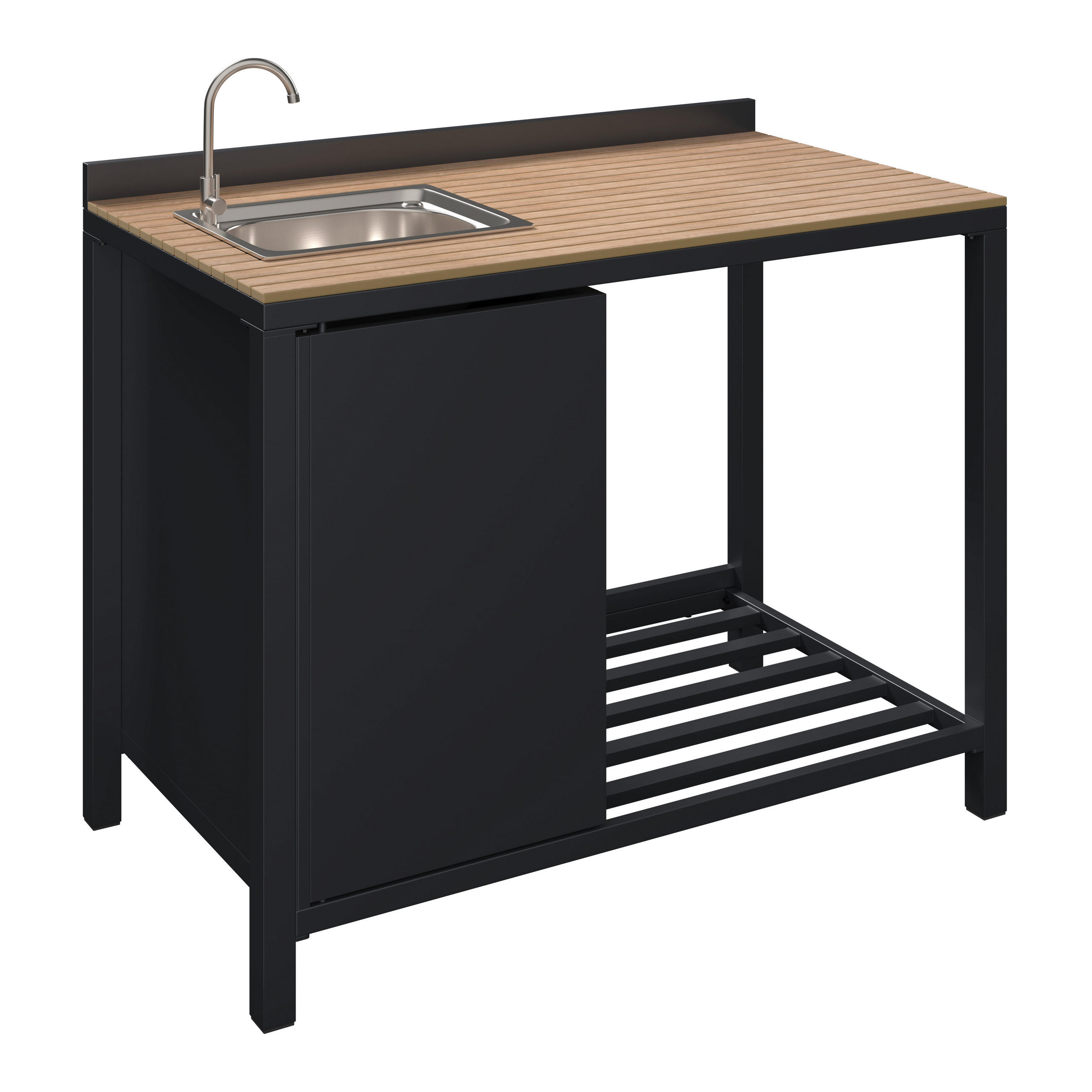 OUTDOORKÜCHE Anthrazit  - Anthrazit/Naturfarben, MODERN, Kunststoff/Metall (110/90/61cm) - Ambia Garden