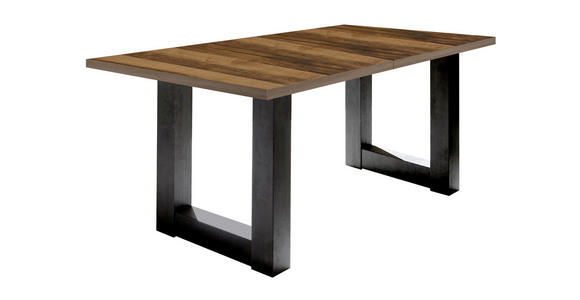 ESSTISCH in Holzwerkstoff 140-190/90/75 cm  - Eichefarben/Schwarz, KONVENTIONELL, Holzwerkstoff (140-190/90/75cm) - Hom`in