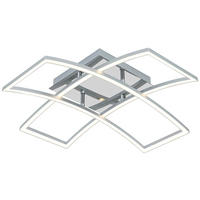 DECKENLEUCHTE 59/59/13 cm   - Chromfarben/Silberfarben, Trend, Kunststoff/Metall (59/59/13cm) - Novel