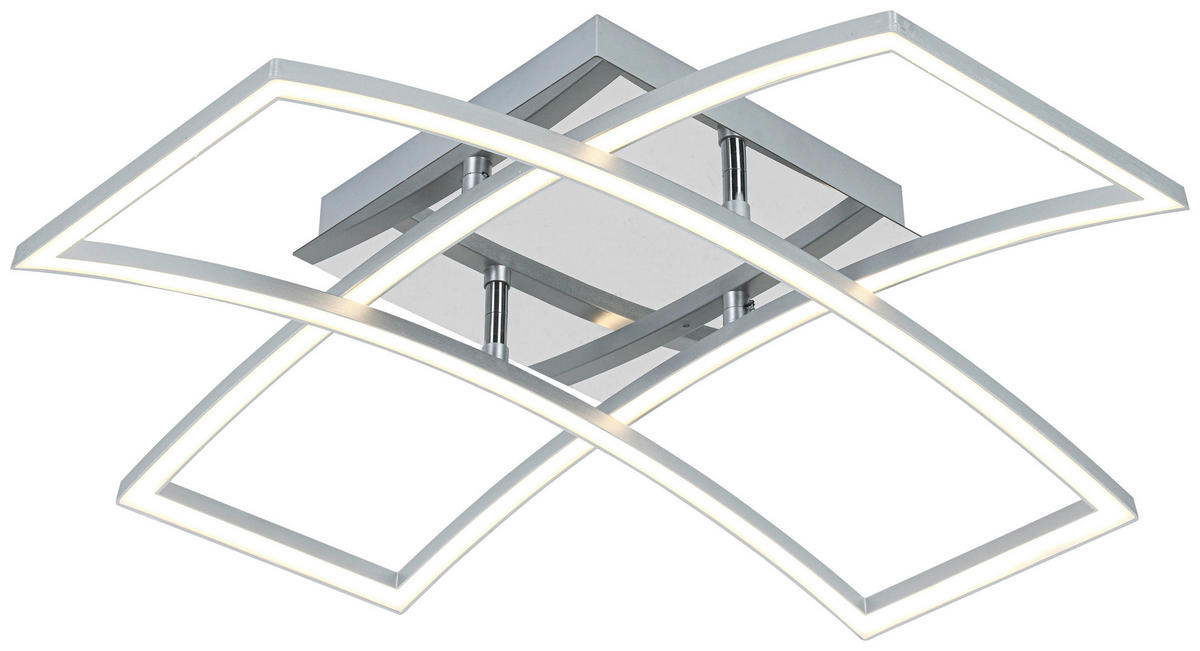 DECKENLEUCHTE 59/59/13 cm   - Chromfarben/Silberfarben, Trend, Kunststoff/Metall (59/59/13cm) - Novel