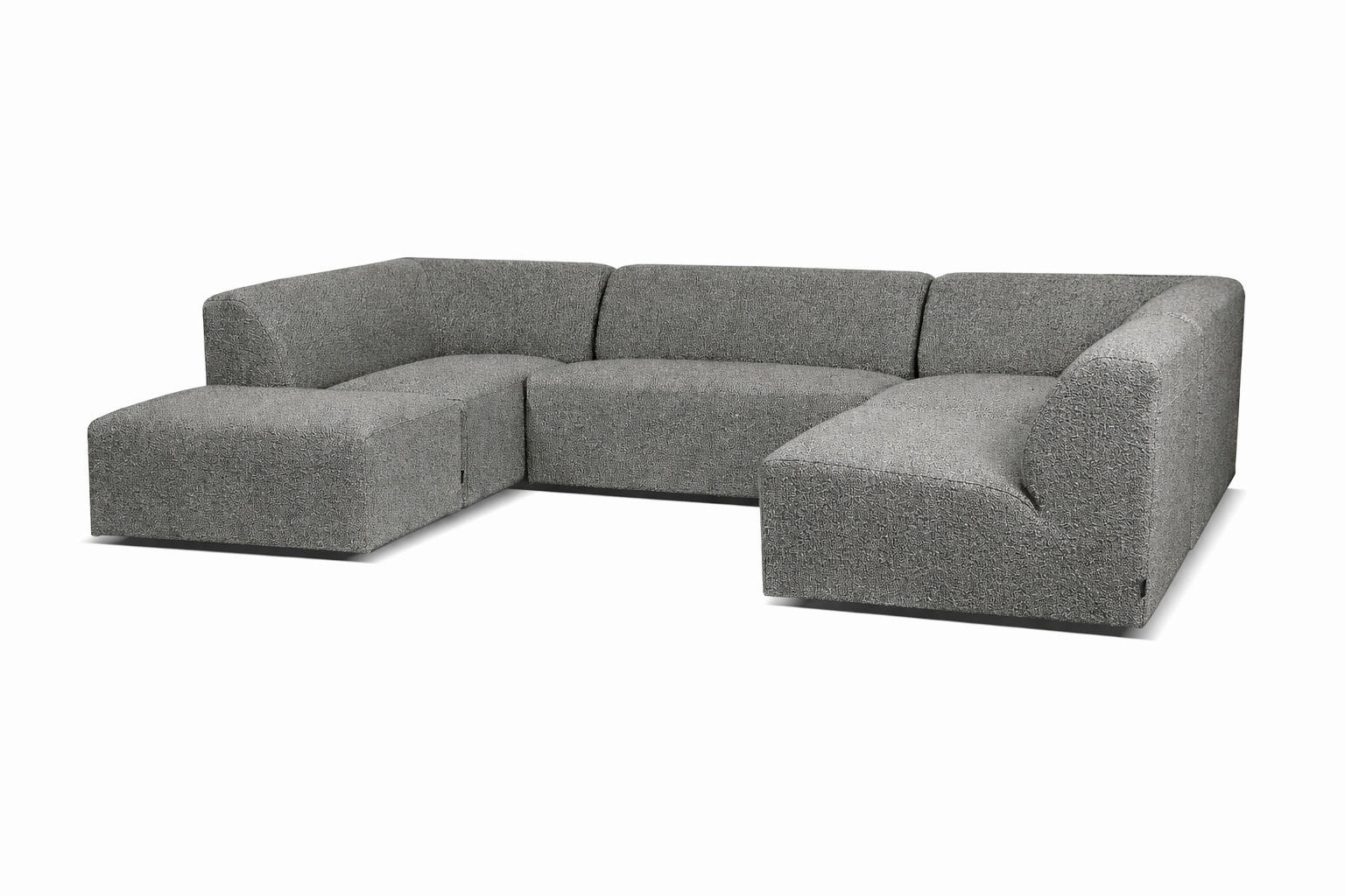WOHNLANDSCHAFT HECTOR Grau  - Schwarz/Grau, Design, Textil (193/307/214cm) - Livetastic
