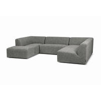WOHNLANDSCHAFT HECTOR in Grau  - Schwarz/Grau, Design, Textil (193/307/214cm) - Livetastic