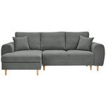 ECKSOFA in Webstoff Dunkelgrau  - Dunkelgrau/Naturfarben, KONVENTIONELL, Holz/Textil (145/250cm) - Carryhome