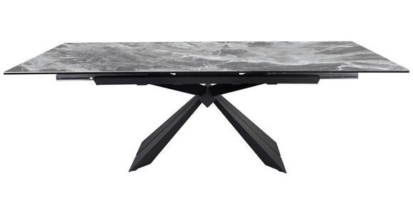 ESSTISCH in Metall, Glas, Keramik 200/76/95 cm - Schwarz/Grau, Design, Glas/Keramik (200/76/95cm) - Novel