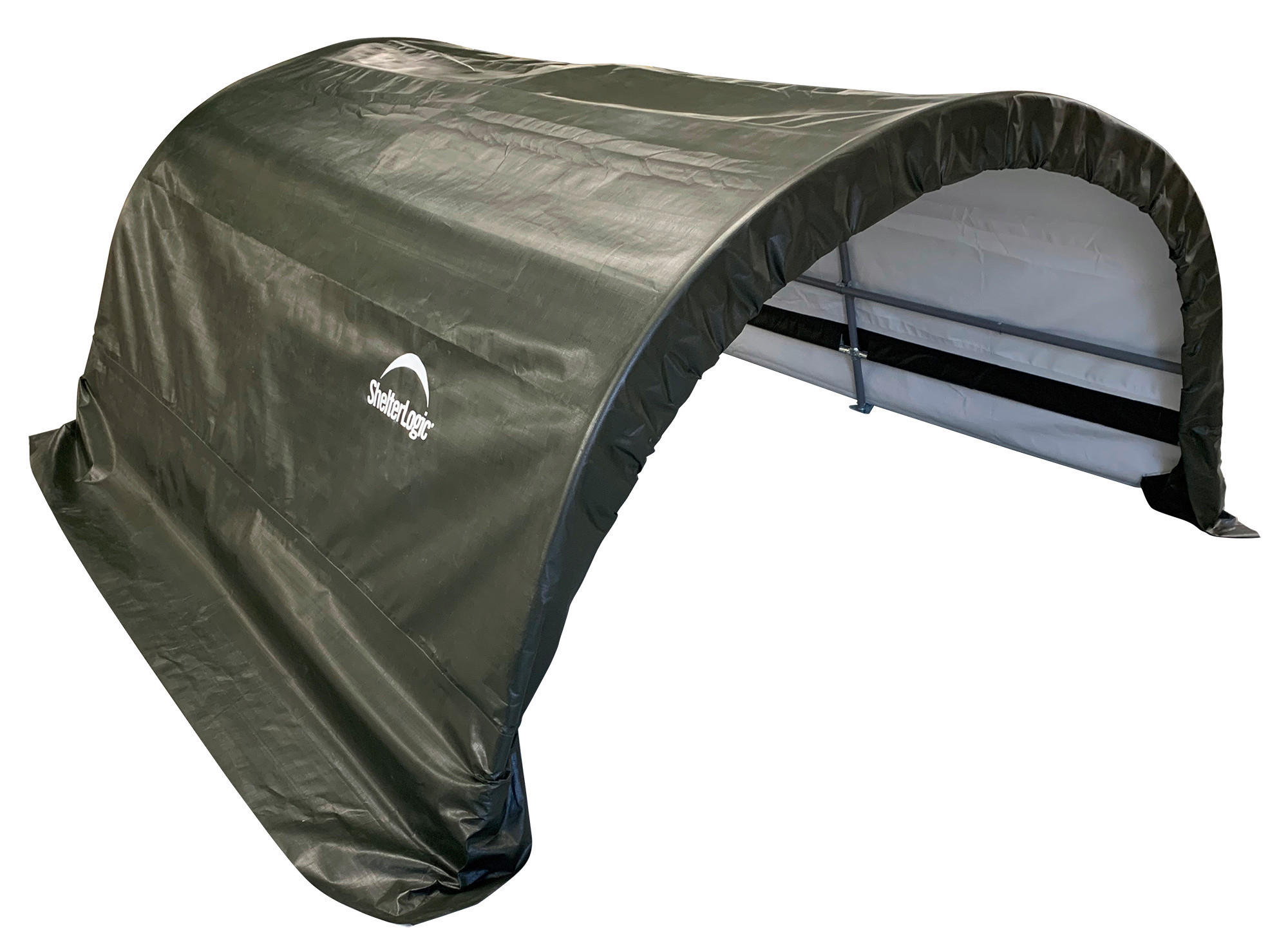 Thumbnail - Ambia Garden Zeltgarage Run-In-Shed, Dunkelgrün, Kunststoff, 260x150x300 cm, ohne Boden, Aufbewahrung & Schutzhüllen, Ge...