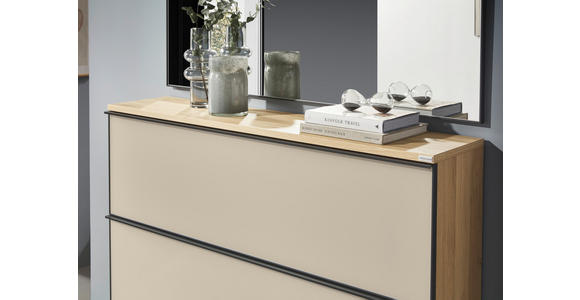 SCHUHKIPPER  in 140/126/31 cm  - Eichefarben/Anthrazit, Design, Glas/Holzwerkstoff (140/126/31cm) - Dieter Knoll