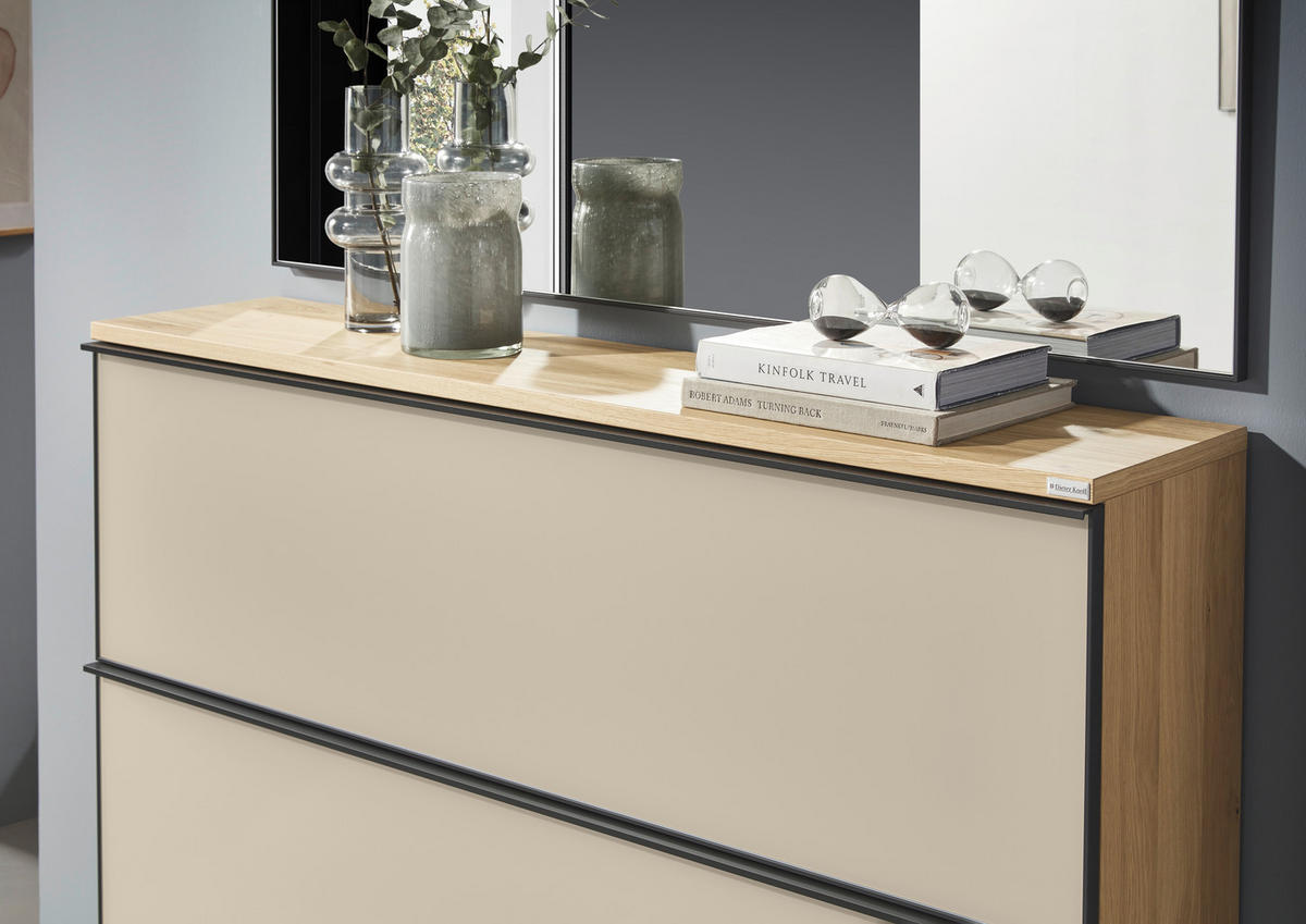 SCHUHKIPPER  in 140/126/31 cm  - Eichefarben/Anthrazit, Design, Glas/Holzwerkstoff (140/126/31cm) - Dieter Knoll