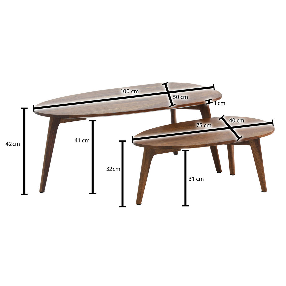 KONFERENČNÍ STOLEK, hnědá, dřevo, 100/50/42 cm - hnědá, Design, dřevo (100/50/42cm) - P & B