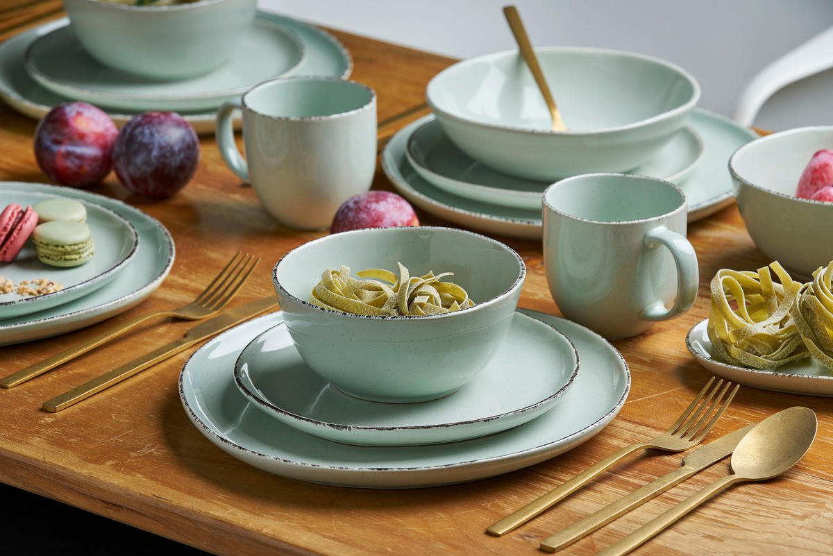 KOMPLETT SERVIS Urban 16 delar  - ljusgrön, Basics, keramik - Van Well
