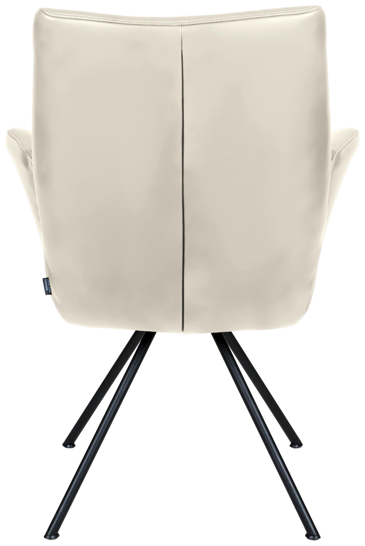 ARMLEHNSTUHL  in Stahl Echtleder pigmentiert  - Schwarz/Naturfarben, Design, Leder/Metall (65/91/63cm) - Dieter Knoll