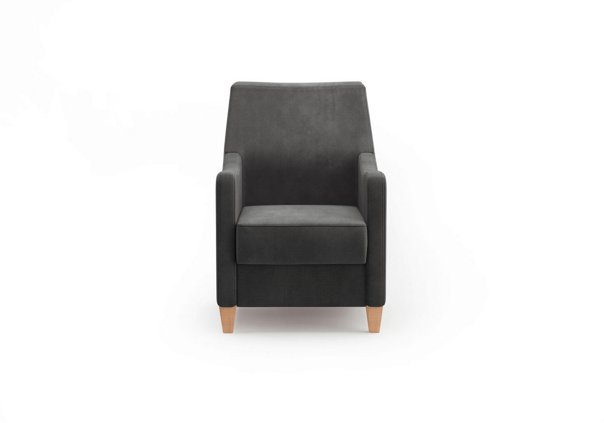 SESSEL in Flachgewebe Schwarz  - Eichefarben/Schwarz, KONVENTIONELL, Holz/Textil (70/93/75cm) - Sit & More
