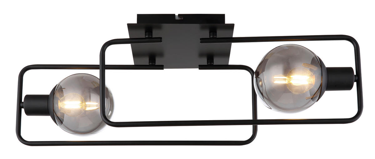 DECKENLEUCHTE    61/23/19 cm  - Schwarz, Design, Glas/Metall (61/23/19cm) - Globo