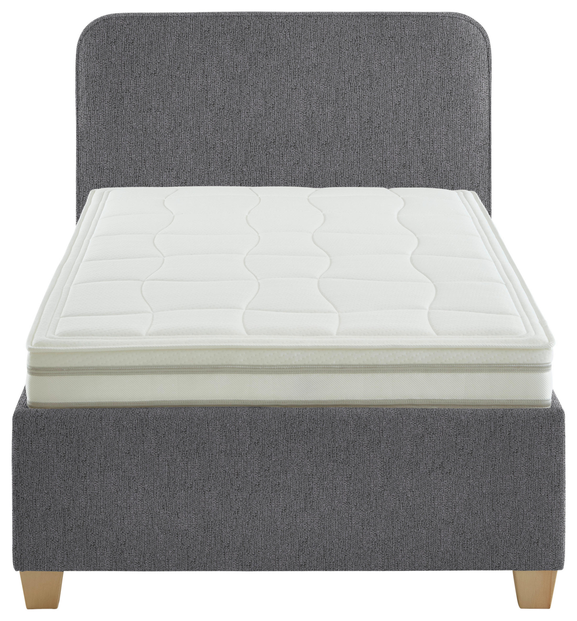 POLSTERBETT 120/200 cm  in Dunkelgrau  - Weiss/Dunkelgrau, Konventionell, Holz/Textil (120/200cm) - Beldomo - Sleep