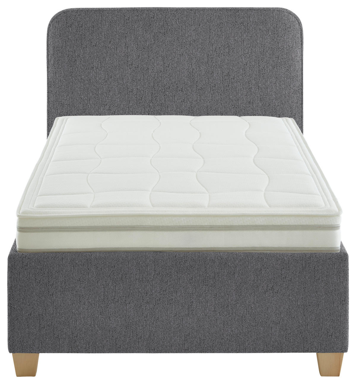 POLSTERBETT 140/200 cm  in Dunkelgrau  - Weiss/Dunkelgrau, Konventionell, Holz/Textil (140/200cm) - Beldomo - Sleep