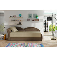 RÉCAMIERE in Samt Braun, Beige  - Beige/Erlefarben, Design, Kunststoff/Textil (80/218cm) - MID.YOU