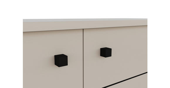 SIDEBOARD in 160,2/81,8/37 cm - Kaschmir/Schwarz, MODERN, Holzwerkstoff/Kunststoff (160,2/81,8/37cm) - Carryhome