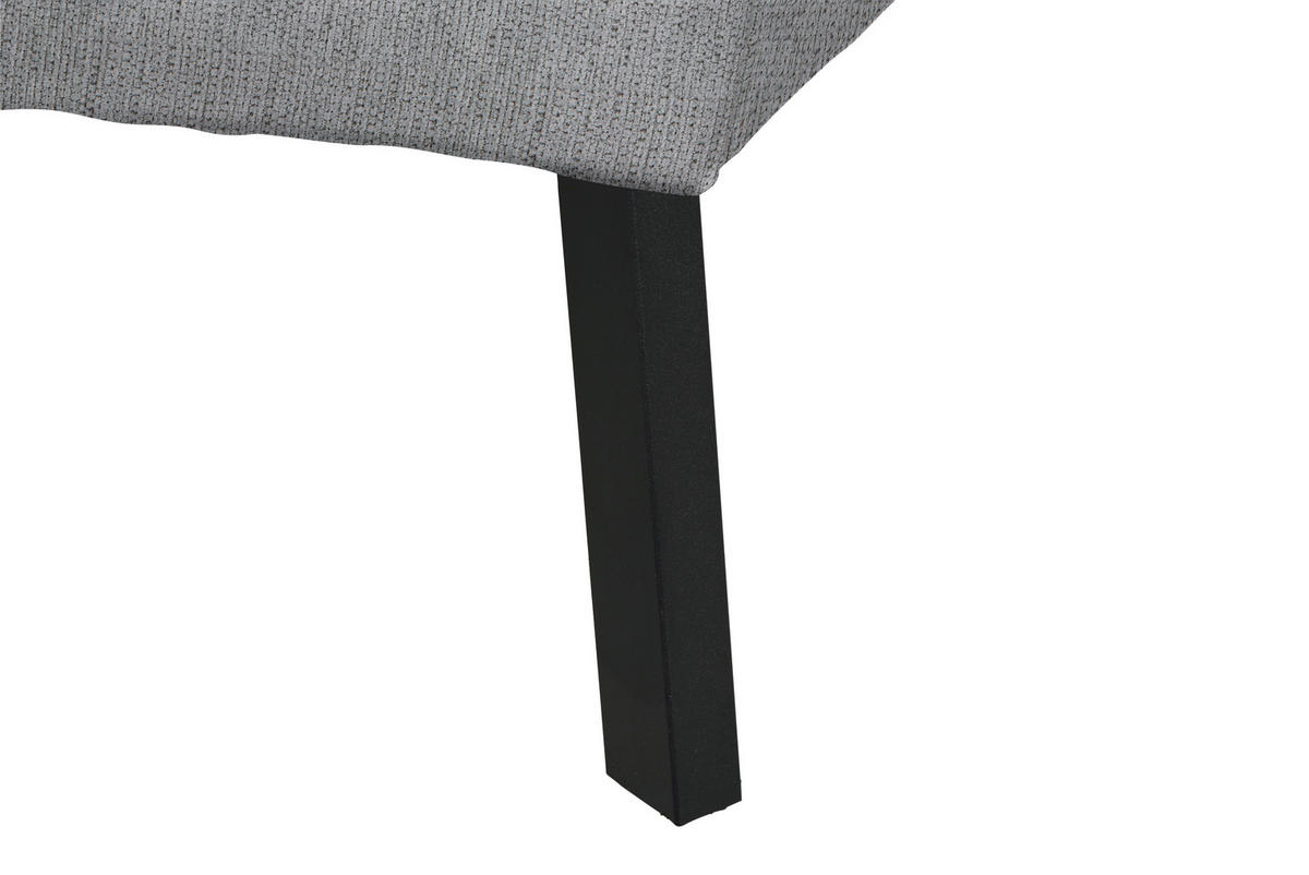 ECKSOFA in Webstoff Silberfarben  205/280 cm  - Silberfarben/Schwarz, Design, Textil/Metall (205/280cm) - Xora